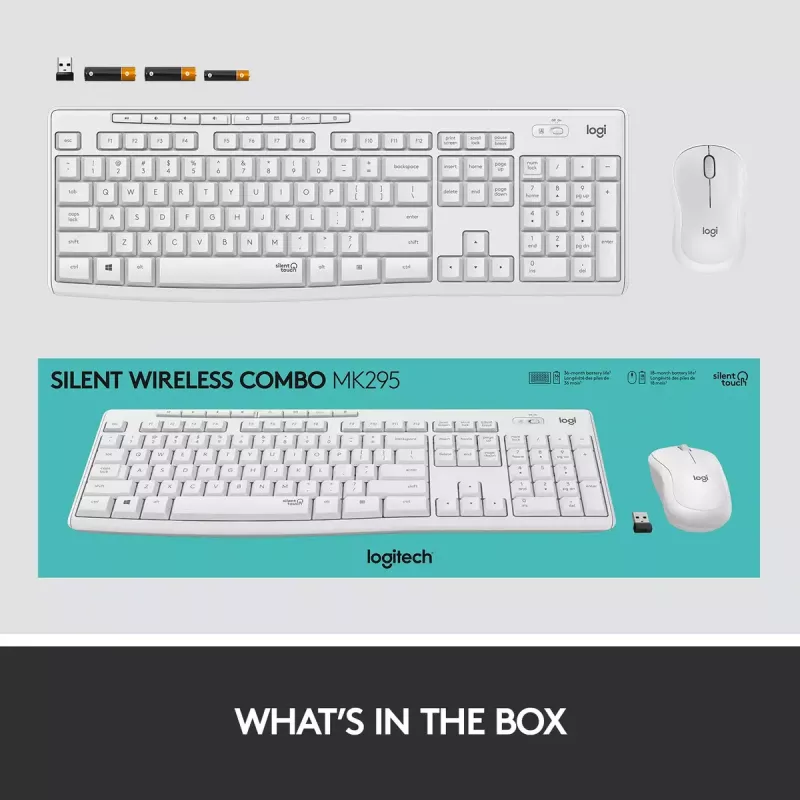 Combo tastiera e mouse wireless Logitech MK295 Silent