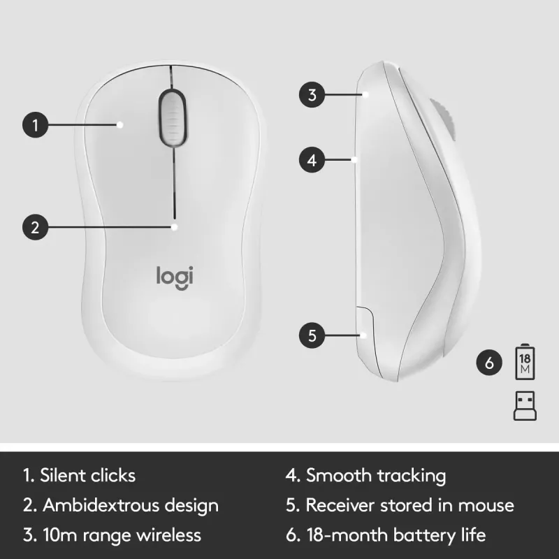 Combo tastiera e mouse wireless Logitech MK295 Silent