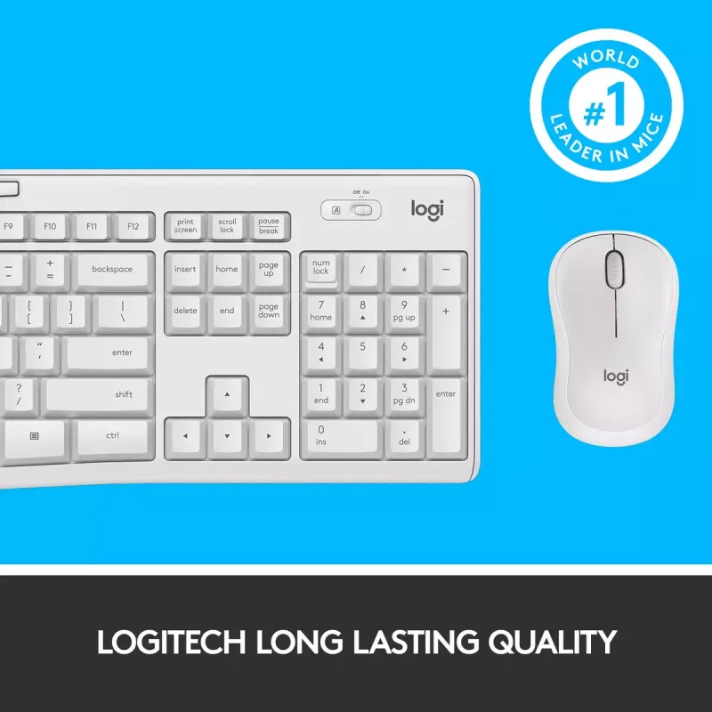 Combo tastiera e mouse wireless Logitech MK295 Silent