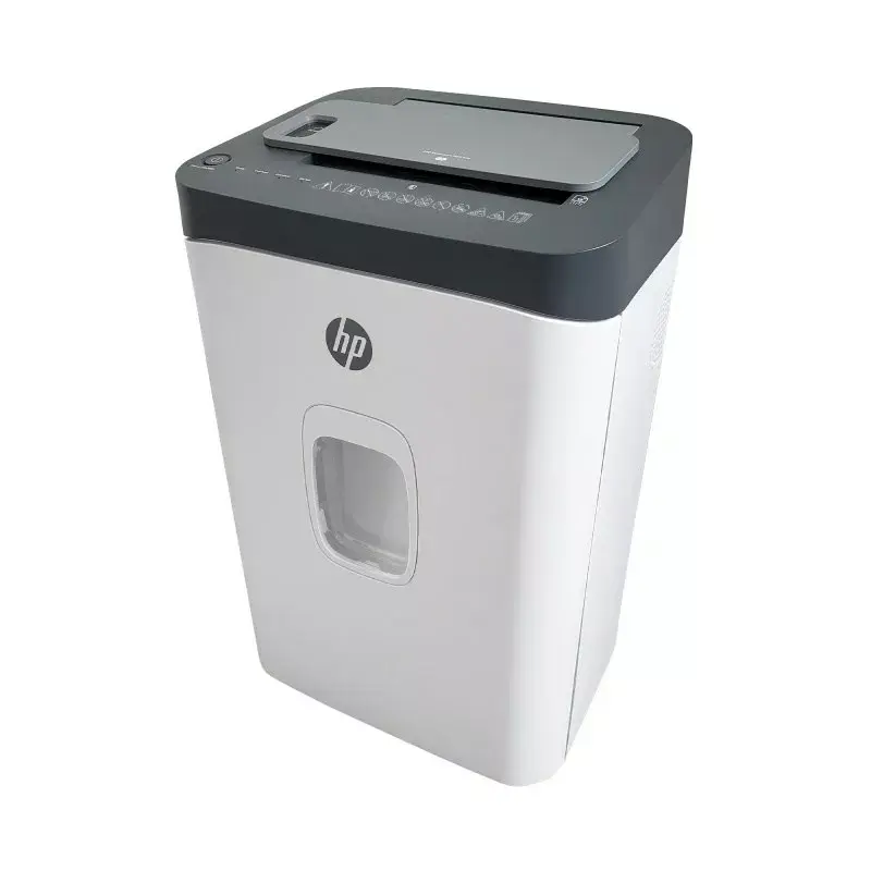 Distruggidocumenti HP ONESHRED Auto 200CC — alimentazione automatica per 200 fogli, taglio micro P-4, contenitore da 28 litri, bianco-grigio
