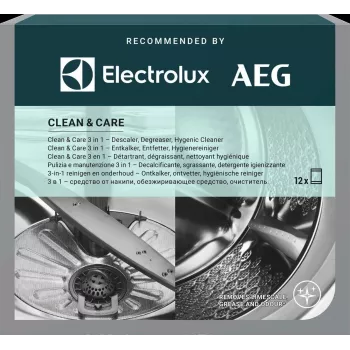 Polvere anticalcare e sgrassante Electrolux M2GCP121 per lavastoviglie e lavatrice, 12 pz.