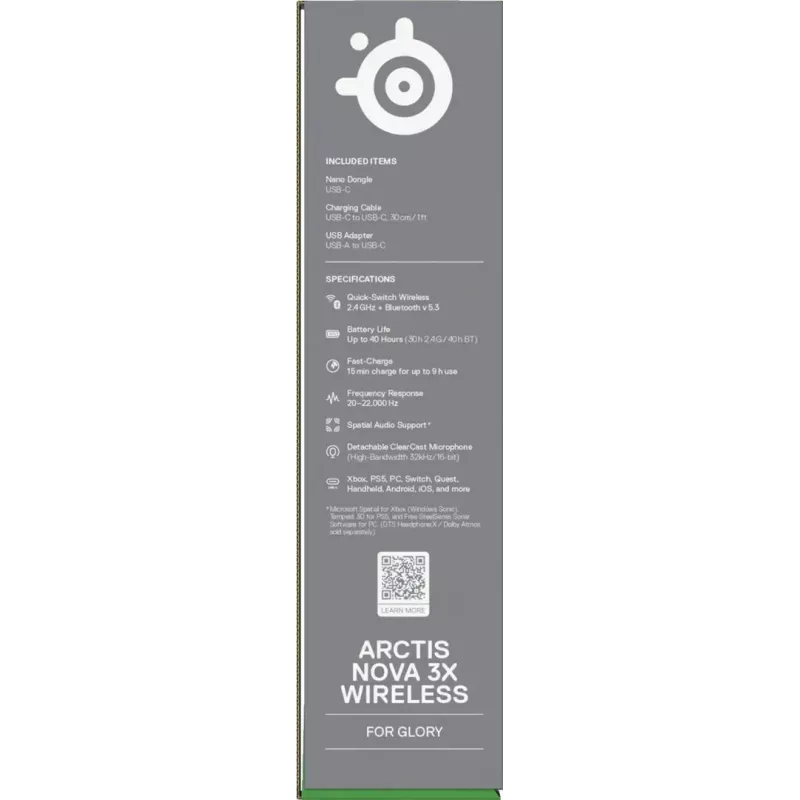 SteelSeries Arctis Nova 3X cuffie con microfono wireless, Xbox, bianche