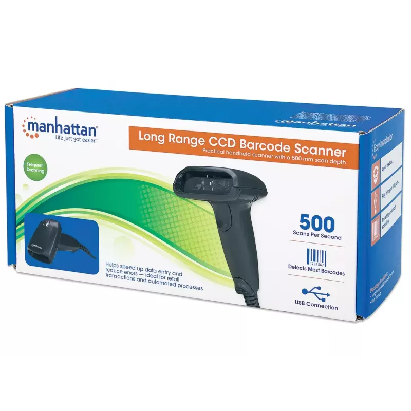 Lettore di codici a barre portatile Manhattan Long Range CCD