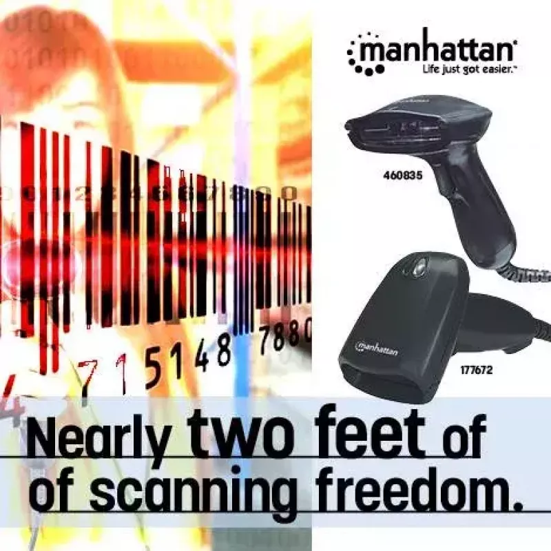 Lettore di codici a barre portatile Manhattan Long Range CCD