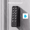 Serratura smart per porta SwitchBot Keypad Touch — accesso con codice e impronta digitale, nero, batterie CR123A, wireless, 38×36×112 mm