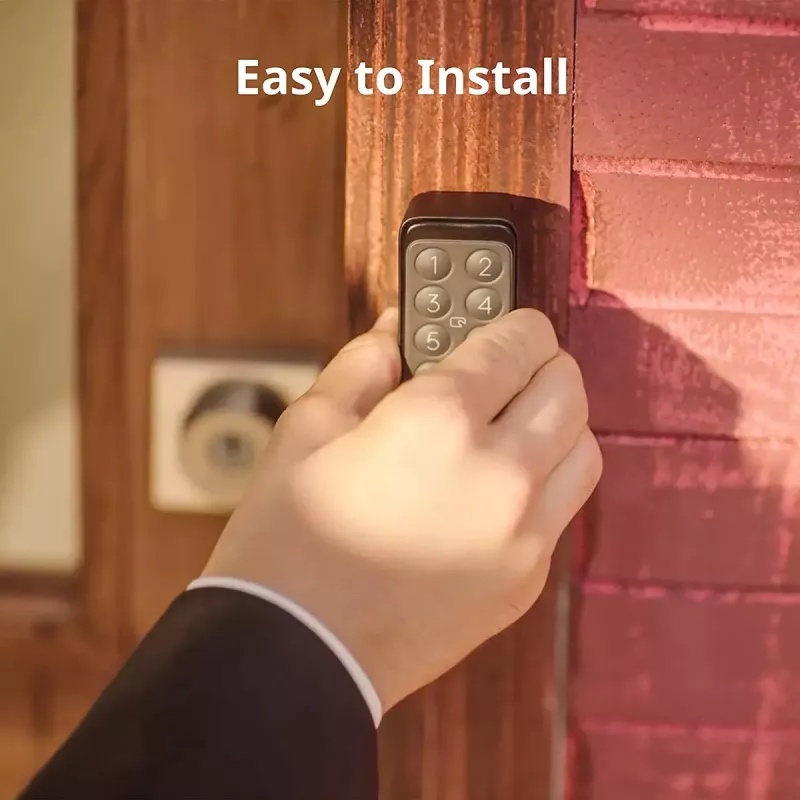 Serratura smart per porta SwitchBot Keypad Touch — accesso con codice e impronta digitale, nero, batterie CR123A, wireless, 38×36×112 mm