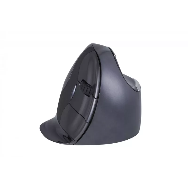 BakkerElkhuizen Evoluent D Small Wireless, per destrimani, design verticale, laser, RF Wireless, 3200 DPI, nero