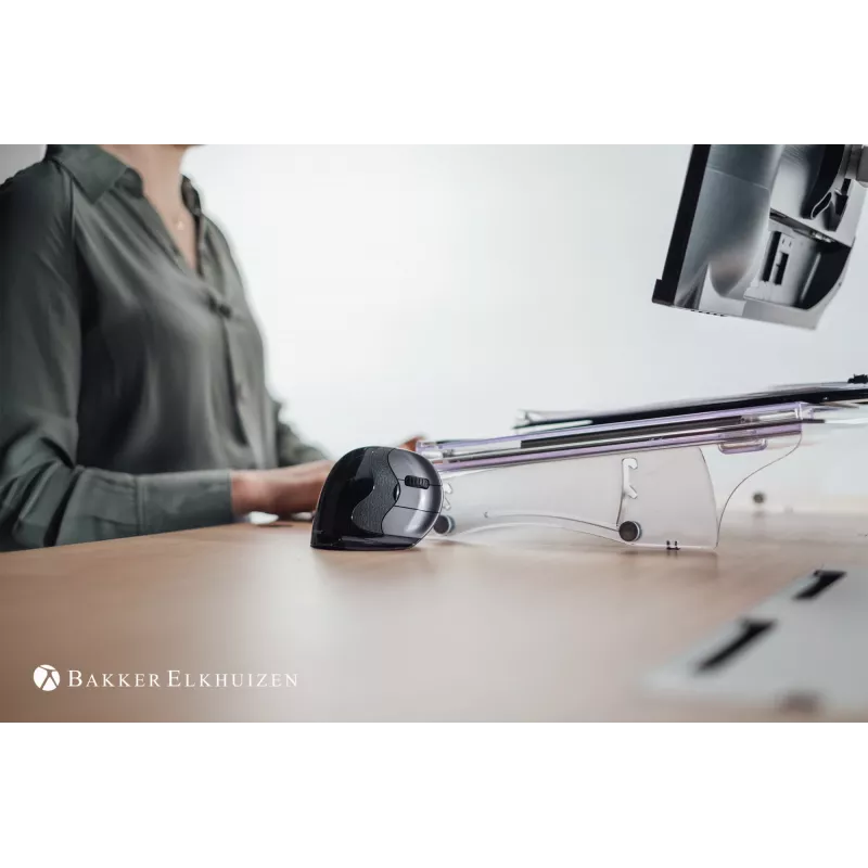 BakkerElkhuizen Evoluent D Medium, per destrorsi, design verticale, laser, USB Type-A, 3200 DPI, nero