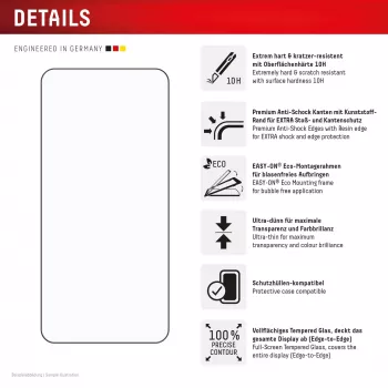 Displex Full Cover Screen Protector (10H) per Samsung Galaxy S24+/S25+, cornice di montaggio Eco, Full Cover