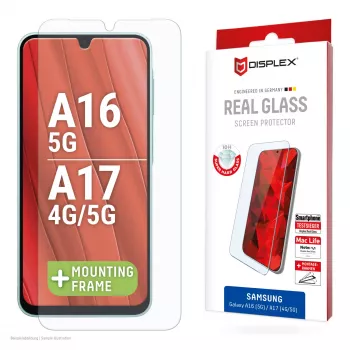 Displex protezione display (10H) per Samsung Galaxy A17 (4G/5G)/A16, cornice di montaggio Eco, antigraffio