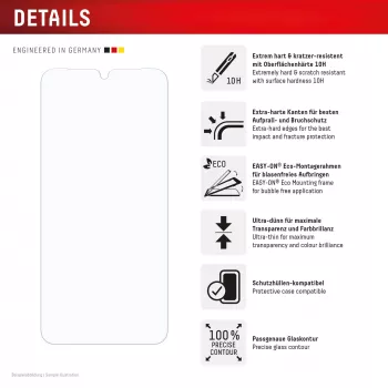 Displex protezione display (10H) per Samsung Galaxy A17 (4G/5G)/A16, cornice di montaggio Eco, antigraffio