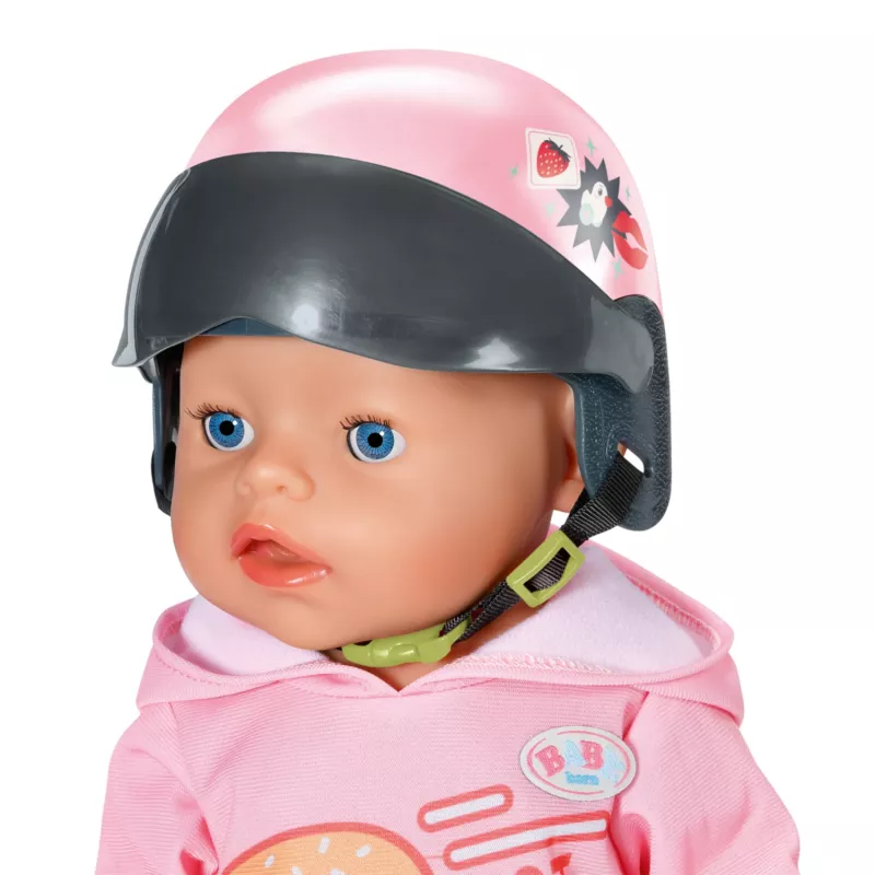 Zapf Creation BABY born 835937 E-Scooter casco per bambola, 43 cm, rosa/nero, 3+
