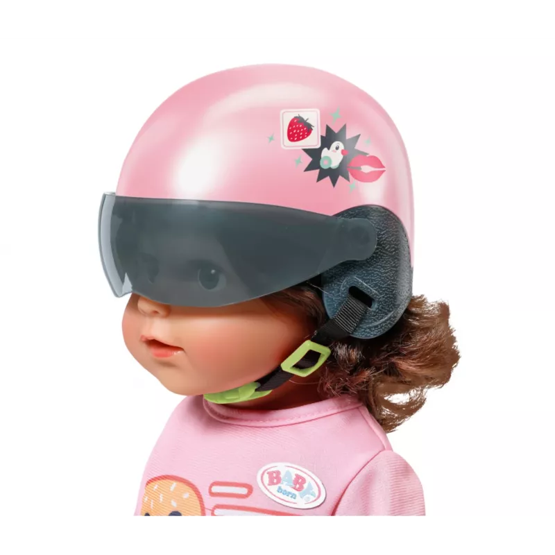 Zapf Creation BABY born 835937 E-Scooter casco per bambola, 43 cm, rosa/nero, 3+