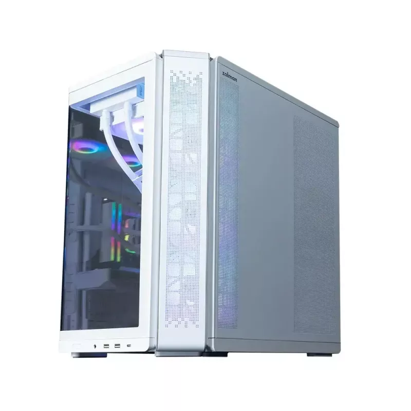 Case PC ZALMAN P60 Mid-Tower con 5 ventole ARGB, bianco
