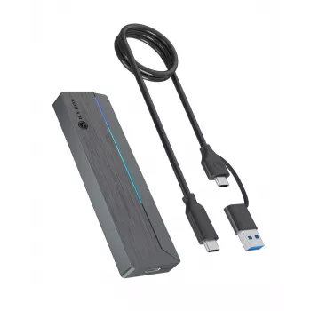 Case per SSD M.2 SATA/NVMe ICY BOX con USB 3.2 Gen 2 Type-C e illuminazione RGB