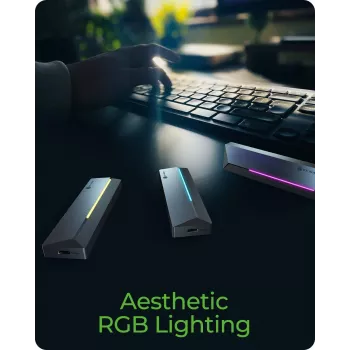 Case per SSD M.2 SATA/NVMe ICY BOX con USB 3.2 Gen 2 Type-C e illuminazione RGB
