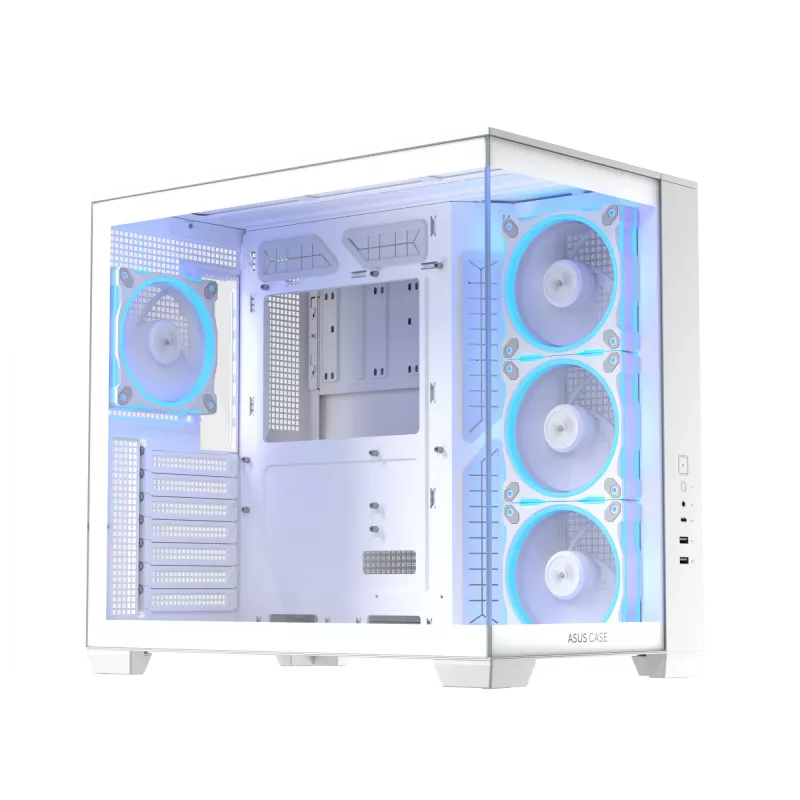 ASUS A32 PLUS TG ARGB case per computer, bianco, vetro temperato