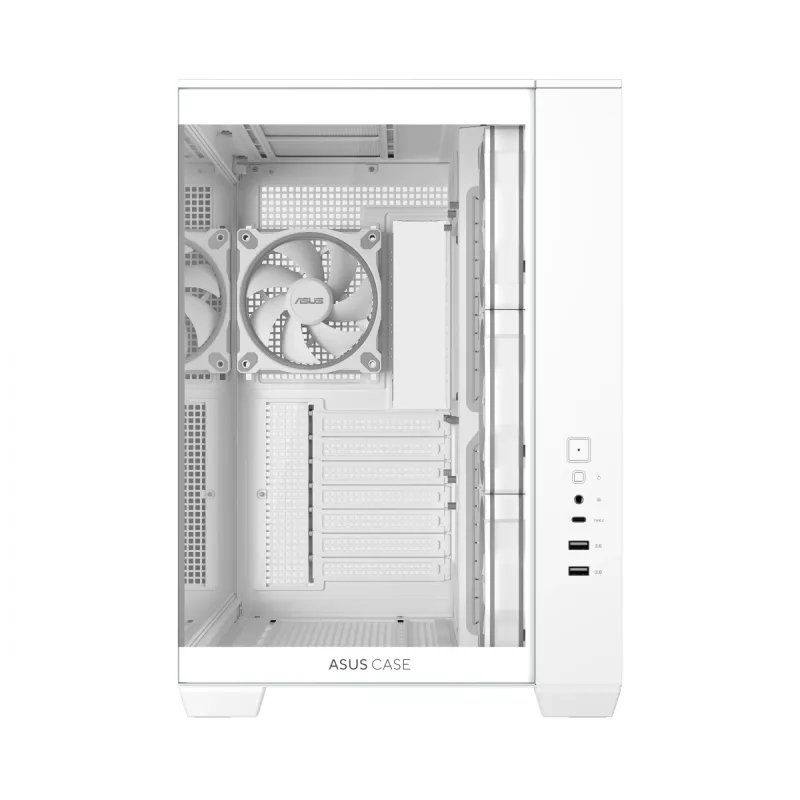 ASUS A32 PLUS TG ARGB case per computer, bianco, vetro temperato