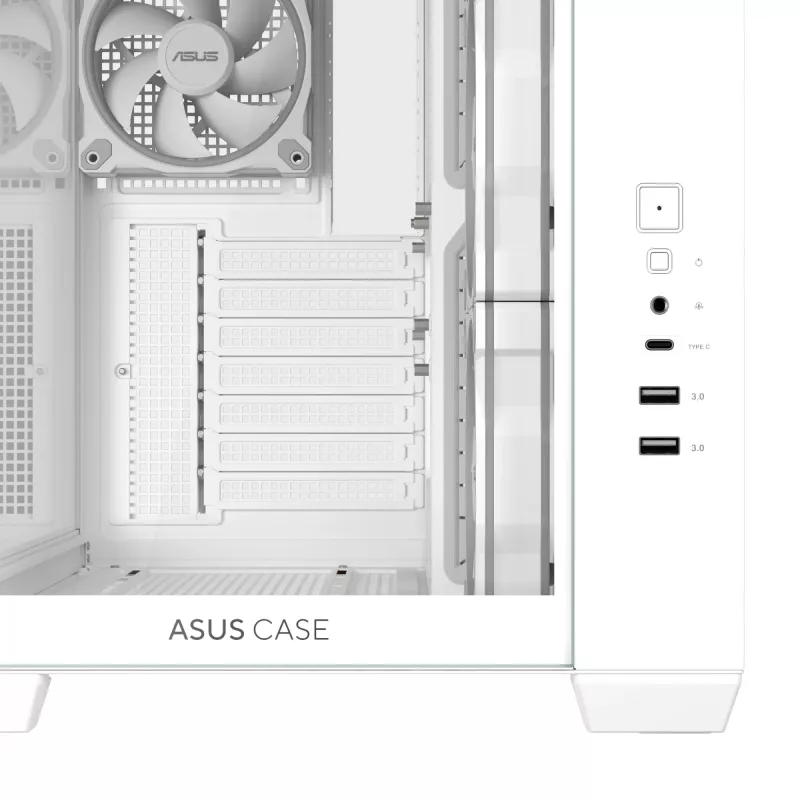 ASUS A32 PLUS TG ARGB case per computer, bianco, vetro temperato