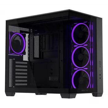 Case PC ASUS A32 PLUS ATX, nero — vetro temperato, ventole RGB, USB-C, supporta ATX/Micro-ATX/Mini-ITX