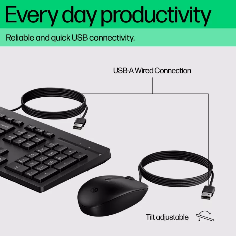 Mouse HP 225 mouse e tastiera con filo Combo G2 USB
