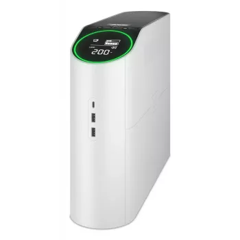 APC Back-UPS Pro, 2200VA/1320W, Tower, 230V, 4 uscite Schuko e 2 IEC C13, illuminazione RGB, onda sinusoidale pura, Arctic (bianco)