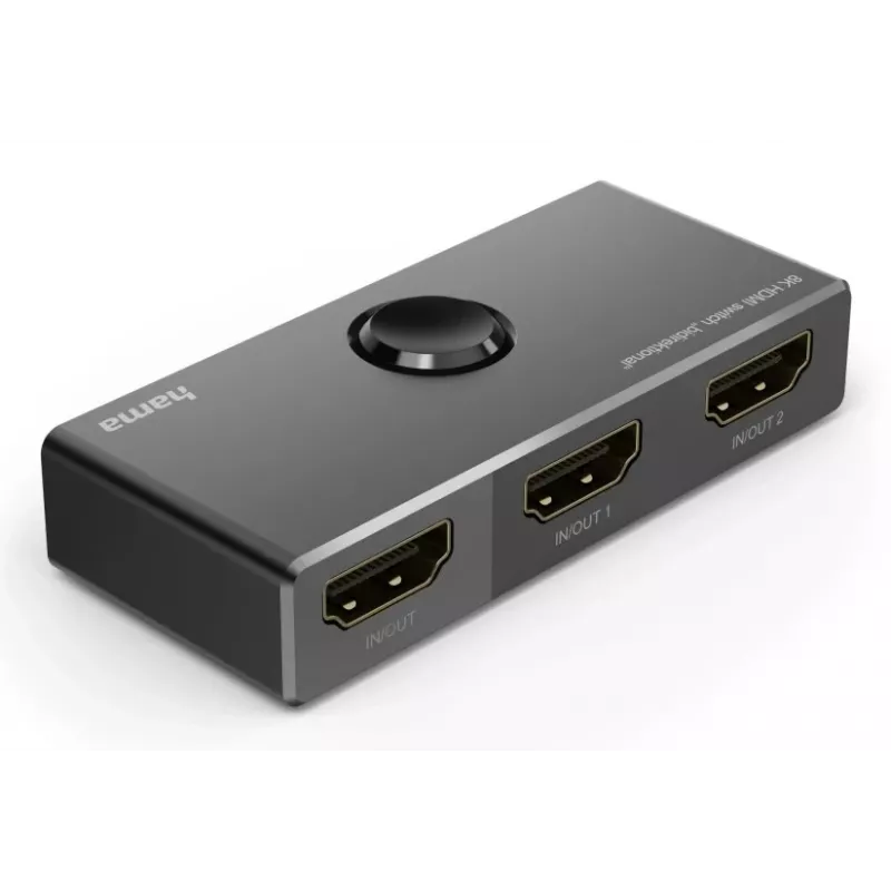HAMA commutatore HDMI 8K bidirezionale — 1 ingresso su 2 uscite / 2 ingressi su 1 uscita, modello 00205324