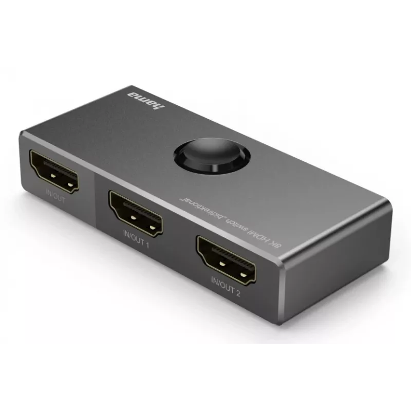 HAMA commutatore HDMI 8K bidirezionale — 1 ingresso su 2 uscite / 2 ingressi su 1 uscita, modello 00205324