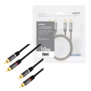 Cavo audio LogiLink CA1209 10m 2xRCA nero