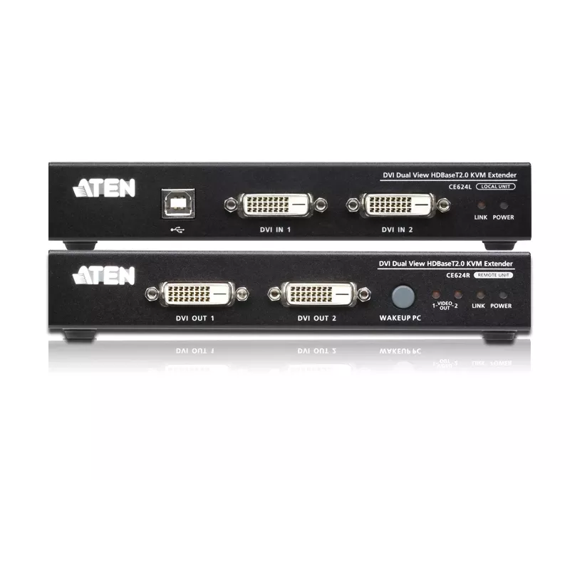 ATEN USB 2.0 DVI Dual View HDBaseT 2.0 extender KVM con audio e RS232 (150 m)