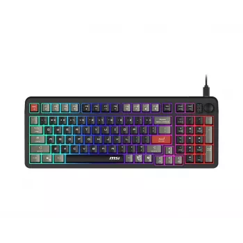Tastiera MSI Forge GK110 – full-size (100 %), USB con filo, QWERTY US inglese, membrana, retroilluminazione RGB, 97 tasti, nero