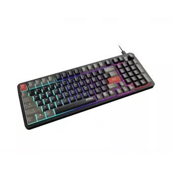 Tastiera MSI Forge GK110 – full-size (100 %), USB con filo, QWERTY US inglese, membrana, retroilluminazione RGB, 97 tasti, nero