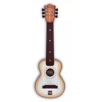 Chitarra giocattolo Dante MeMe Juan per bambini da 3 anni, beige e marrone, strumento musicale per bambini