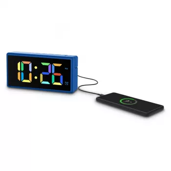 Sveglia digitale Hama Ibiza blu LCD batteria USB 150x34x73mm