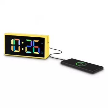 Sveglia digitale Hama Ibiza gialla LCD batteria USB