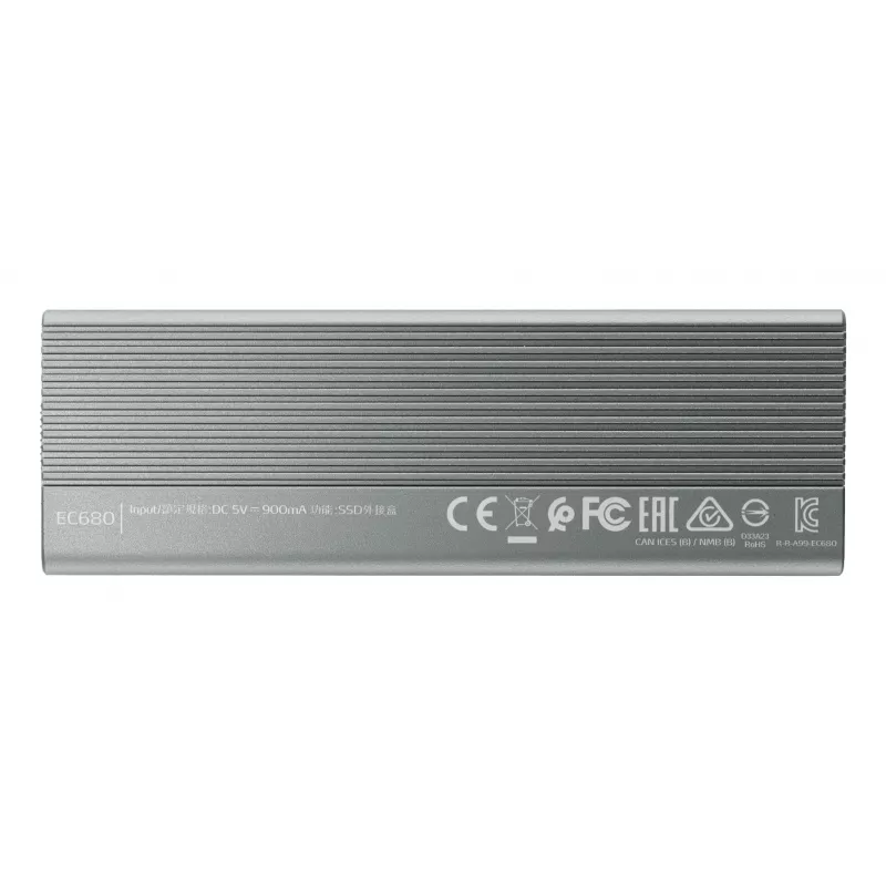 Case per SSD ADATA EC680 grigio M.2 USB Type-C PCIe