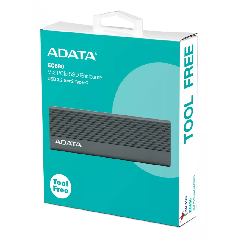 Case per SSD ADATA EC680 grigio M.2 USB Type-C PCIe