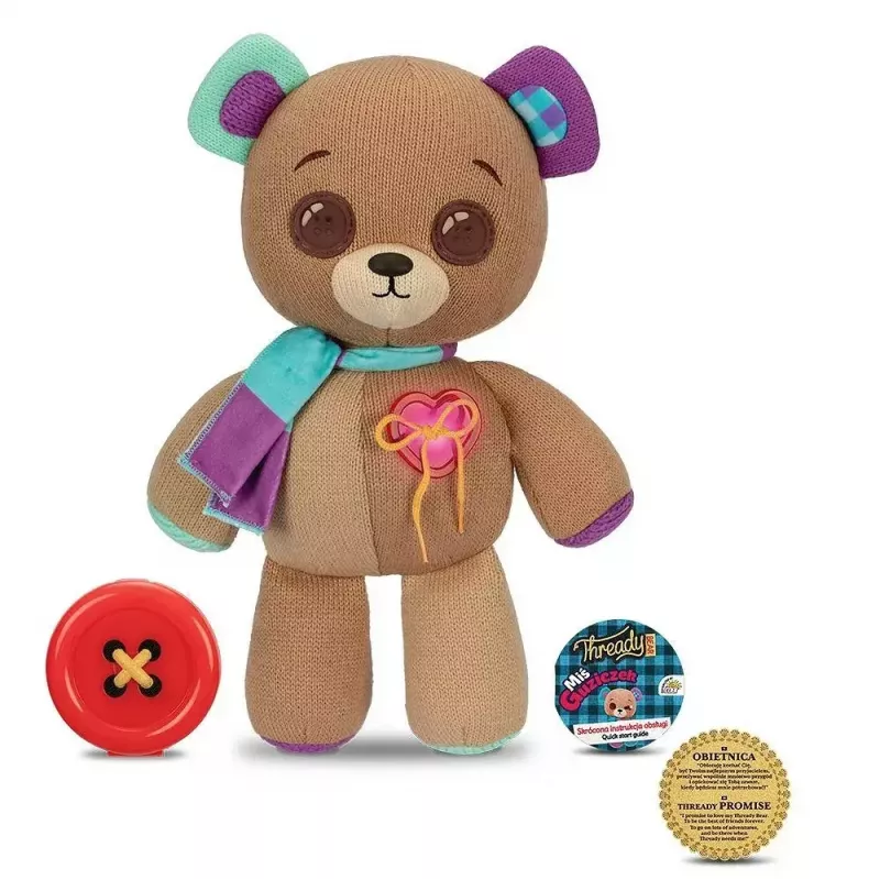 Mascotte interattiva in peluche Cobi Thready Bear – giocattolo attivato dal movimento con suoni e sensori