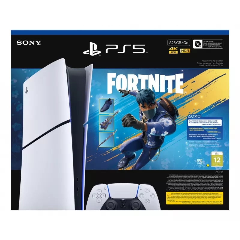 Console di gioco Sony PlayStation 5 slim — 825 GB SSD, bianco/nero, con gamepad e HDMI