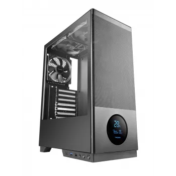 Case per computer TACENS 2SAGITTA20 Midi Tower, vetro temperato, ATX/Micro-ITX/Mini-ITX, 1x3,5 pollici + 2x2,5 pollici, LED, ventola preinstallata