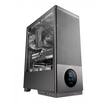 Case per computer TACENS 2SAGITTA20 Midi Tower, vetro temperato, ATX/Micro-ITX/Mini-ITX, 1x3,5 pollici + 2x2,5 pollici, LED, ventola preinstallata