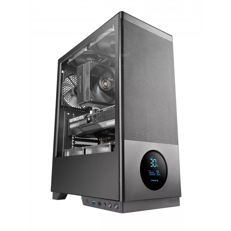 Case per computer Tacens 2SAGITTA20 Midi Tower, nero, 3 ventole da 120 mm