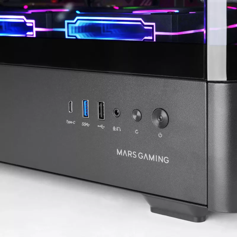 Case per PC TACENS Mars Gaming MCLCDPRO Midi Tower – nero, display IPS 7,2 pollici, alimentatore in basso, supporto ATX/Micro‑ATX/Mini‑ITX