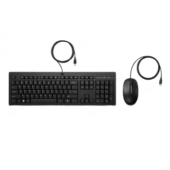 HP 225 set mouse e tastiera con filo, formato completo, USB, nero