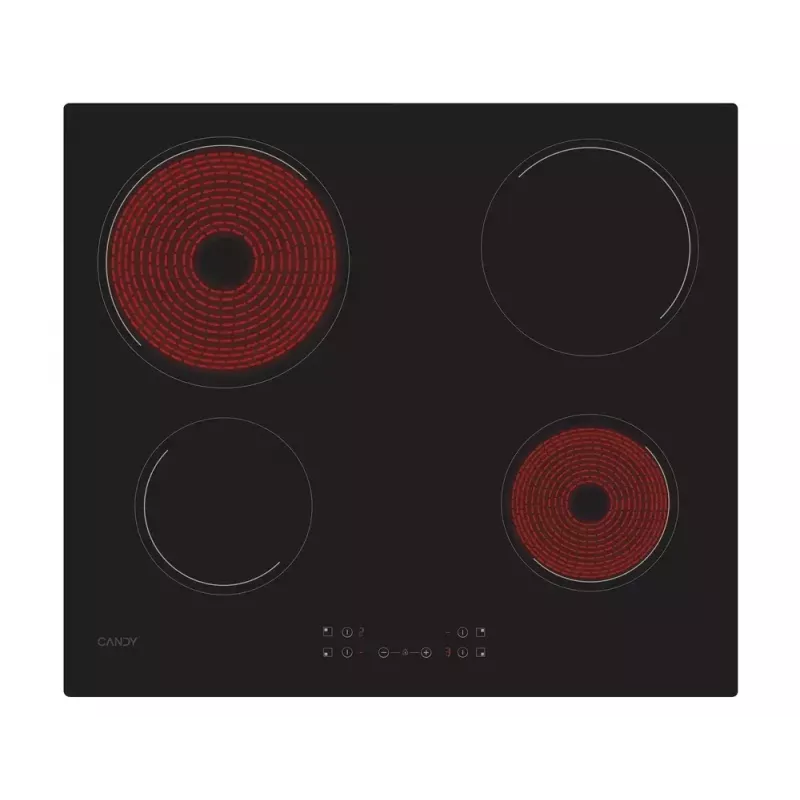 Piano cottura in ceramica da incasso CANDY CH64CCB/4U2 — 4 zone, comandi touch, 59×52 cm, nero