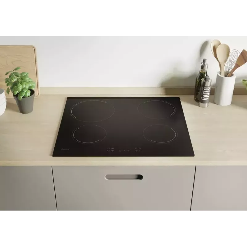 Piano cottura in ceramica da incasso CANDY CH64CCB/4U2 — 4 zone, comandi touch, 59×52 cm, nero