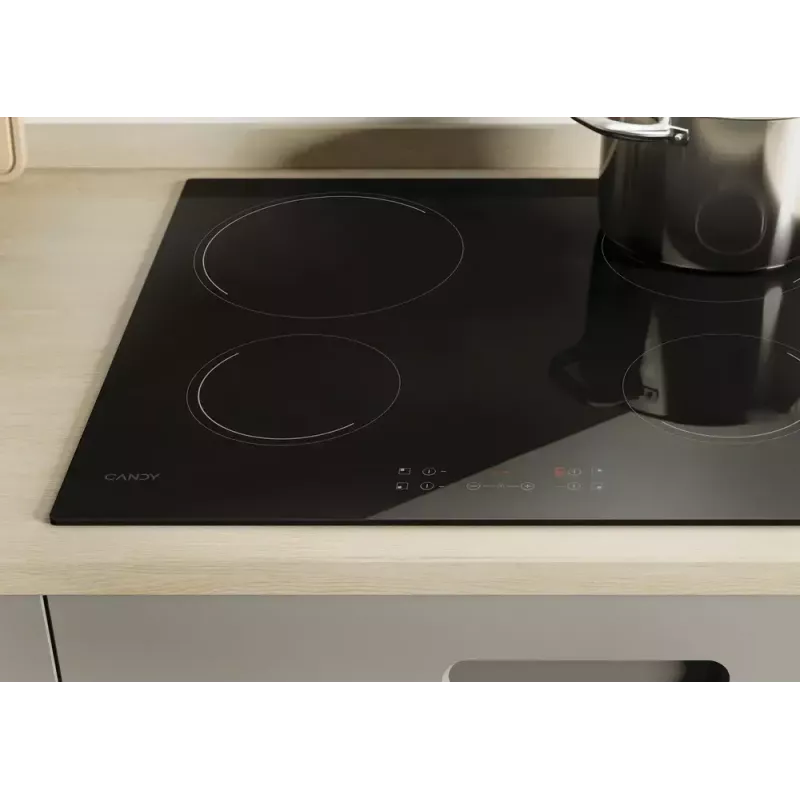 Piano cottura in ceramica da incasso CANDY CH64CCB/4U2 — 4 zone, comandi touch, 59×52 cm, nero