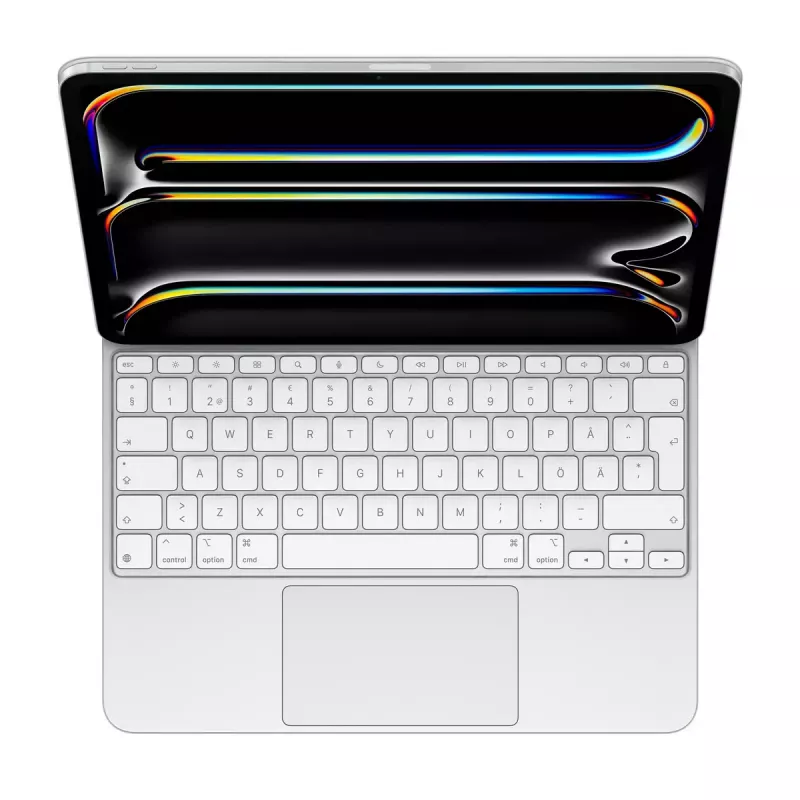 Tastiera Apple Magic per iPad Pro 13 pollici M4 svedese bianco wireless trackpad
