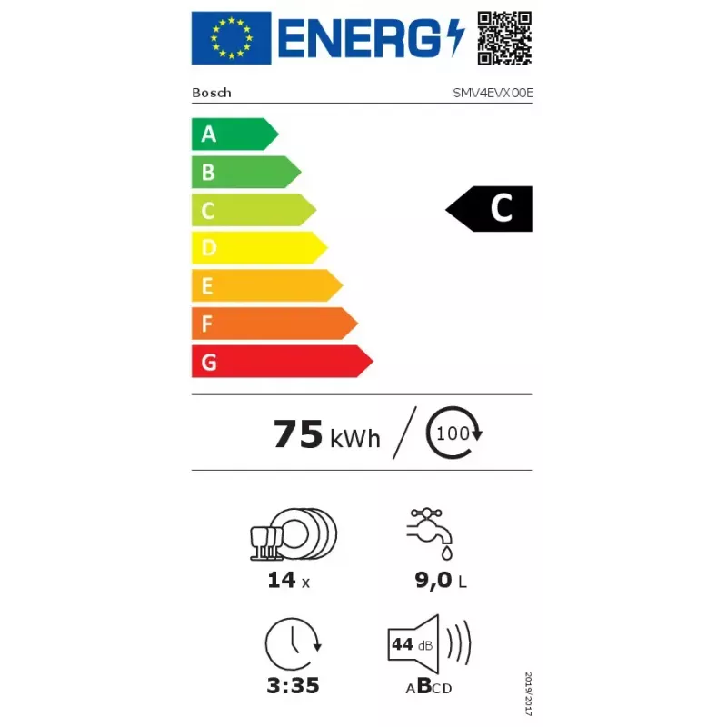 Bosch Serie 4 SMV4EVX00E lavastoviglie a incasso totale, 14 coperti, classe energetica C