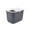 Lettiera per gatti con ingresso dall'alto Savic Hop In, plastica, antracite/bianco, 585×390×395 mm